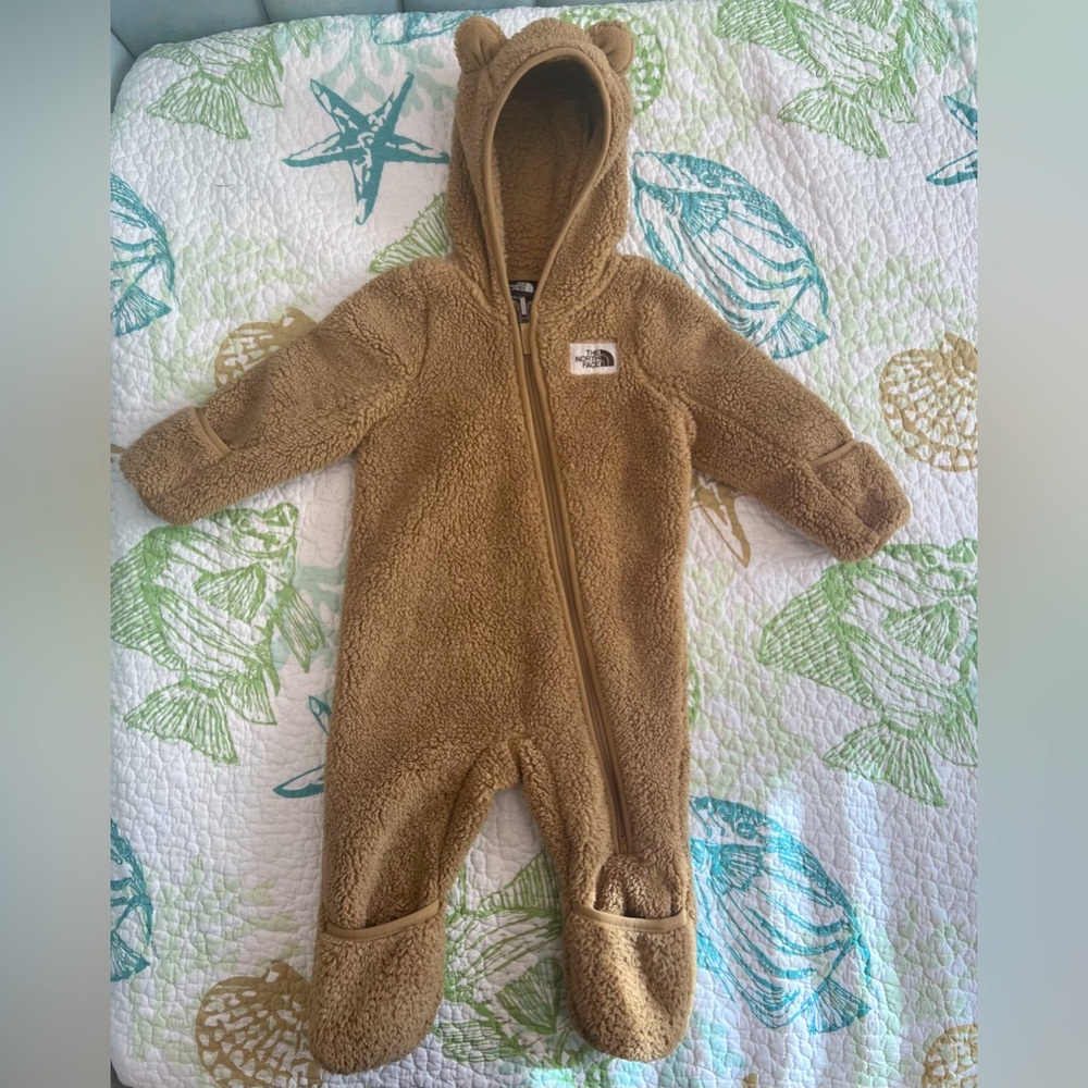The North Face Baby Bear Campshire Full Zip One Piece Fleece Jumpsuit | Brown